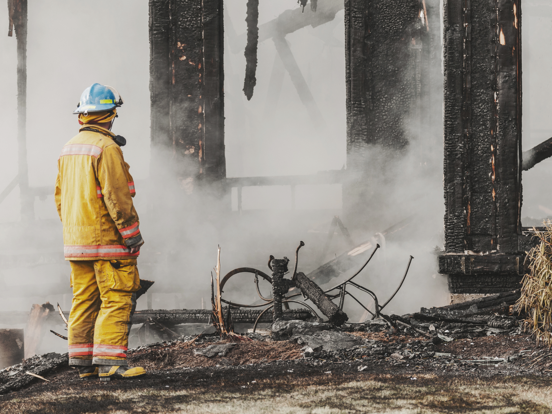 restoration services in scottsdale with the crew cleaning up fire